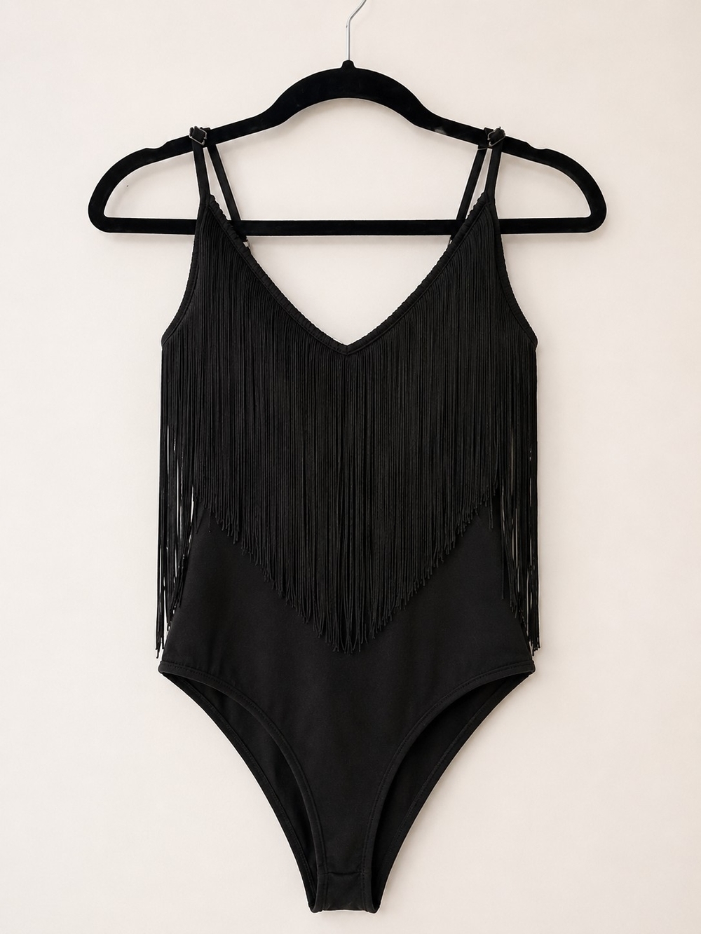 Black Fringe Bodysuit